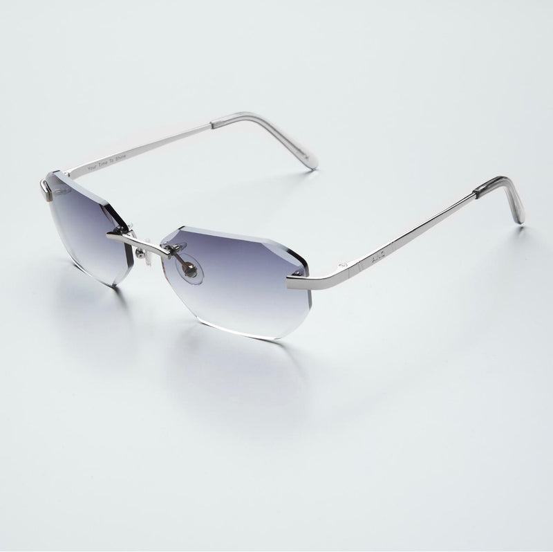 Diamond Cut Navy Blue Silver